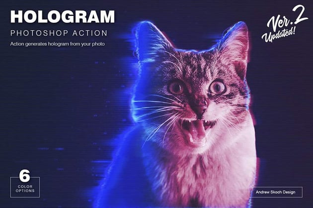 Hologram Photoshop Action